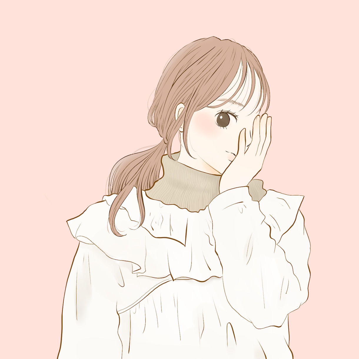 ふんわり柔らかいアイコンイラスト描きます シンプル淡い色味で優しさを表現　SNSやビジネス、贈り物にも イメージ1