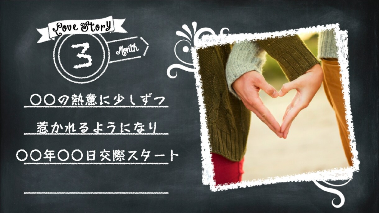 黒板風♡感動のプロフィールムービーを制作します おしゃれなカフェボードでふたりの思い出を届けます！ イメージ7