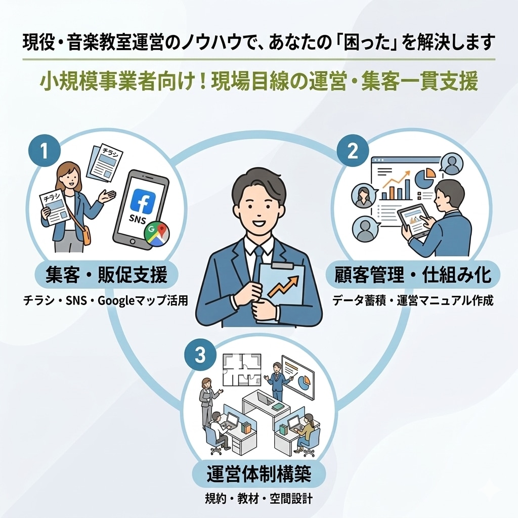 事業始めたての方の悩み事、相談なんでも聞きます 教室ビジネスの集客や運営の悩みを解決します イメージ1