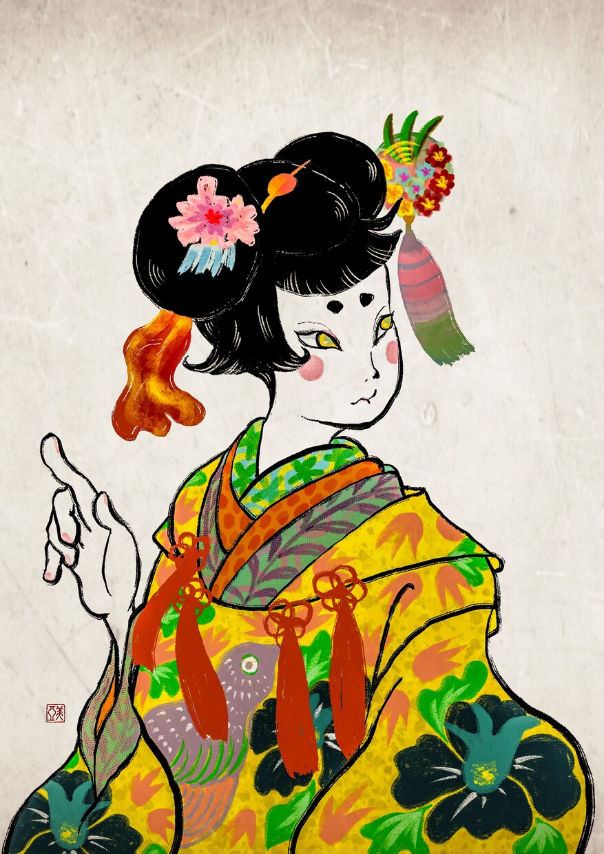和風／浮世絵風のイラストを全力で描きます モダン浮世絵スタイルの肖像画描きます！ イメージ2