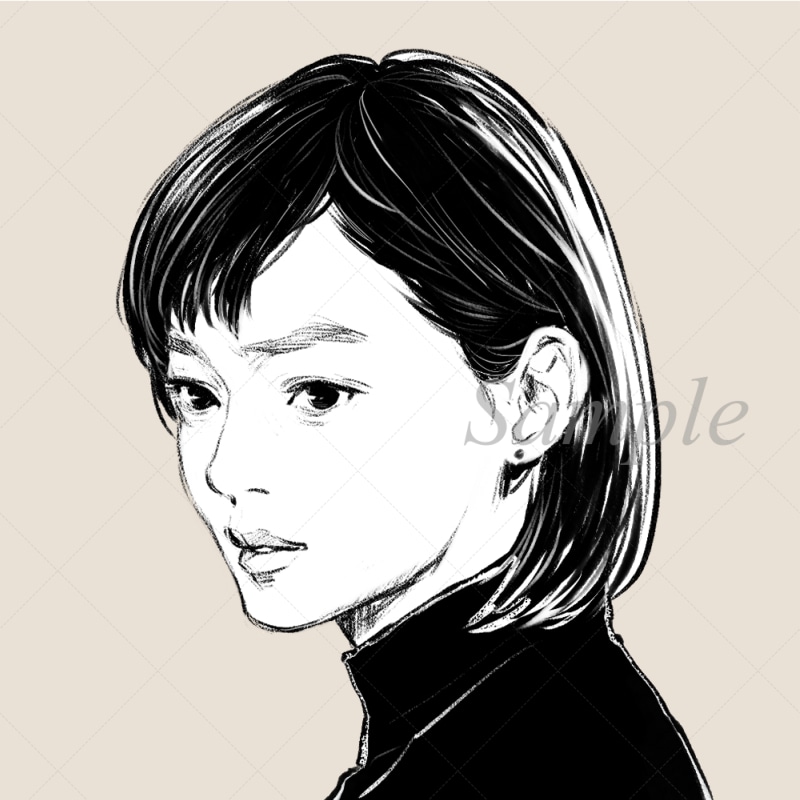 モノクロ人物のシンプルアイコンお描きします ペン画風のサラサラした線の人物アイコンをお求めの方！ イメージ3