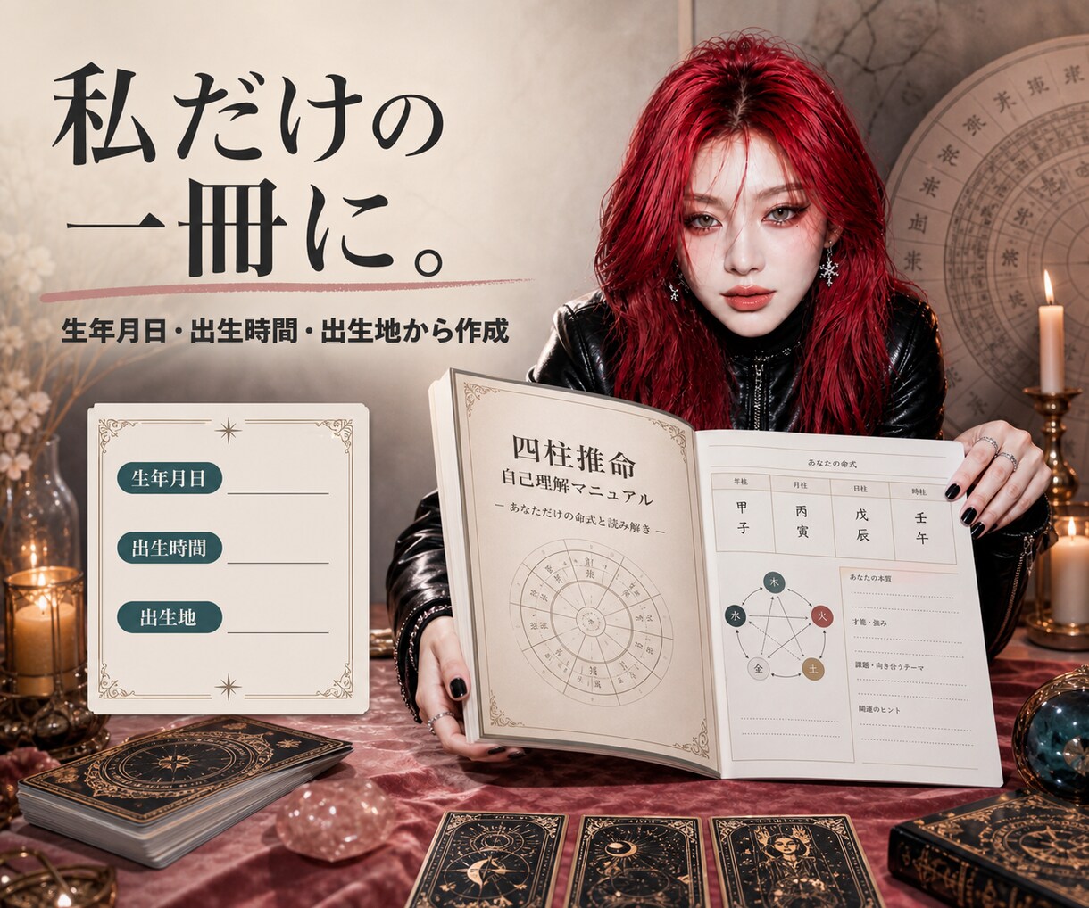 四柱推命で自分の取扱説明書を作ります 性格・強み・クセ・疲れやすい場面を、前向きに言語化します イメージ8