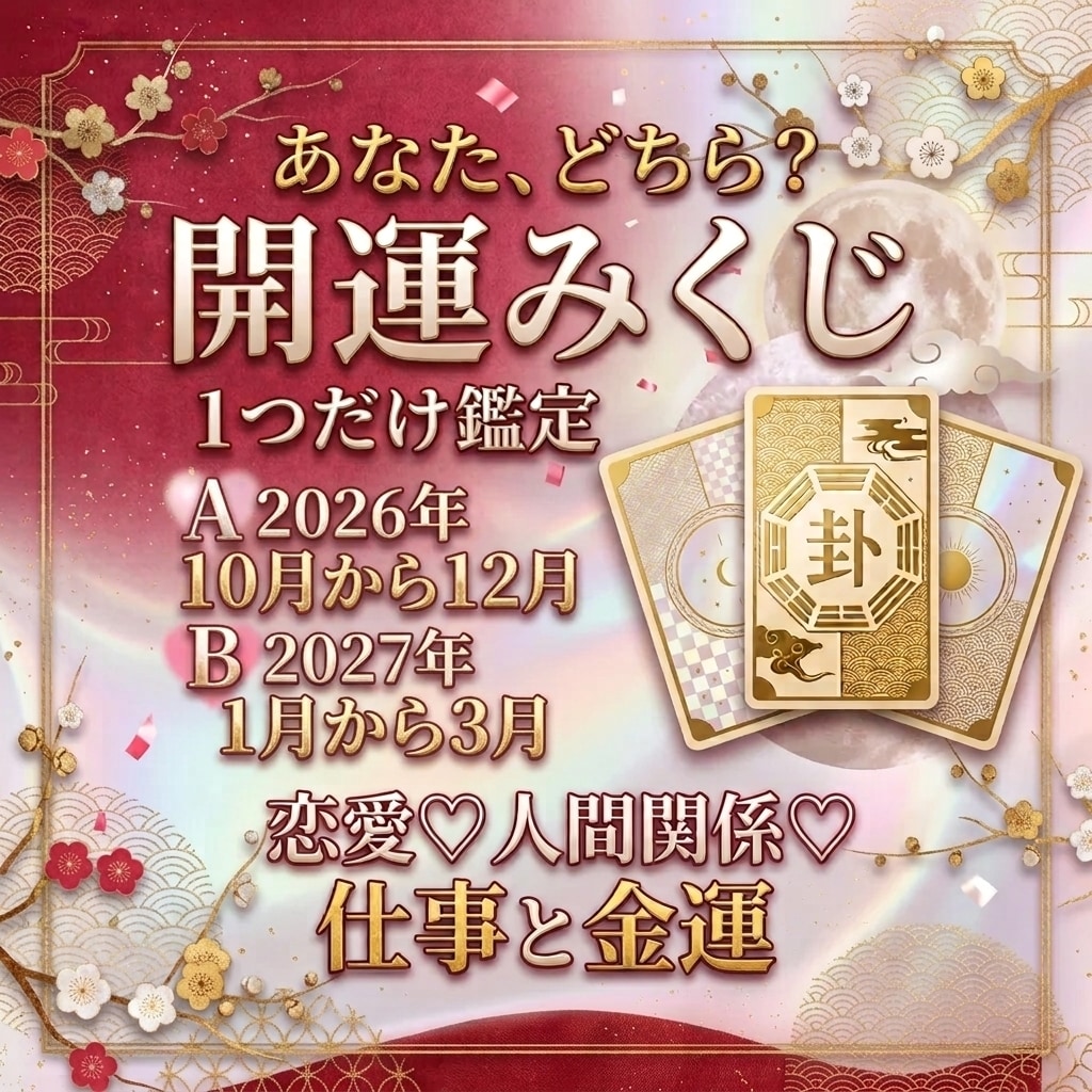 開運おみくじ✨仕事・恋愛1つズバリ易タロット視ます 貴方の知りたい2026年３か月か2027年3か月１点一言鑑定 イメージ1