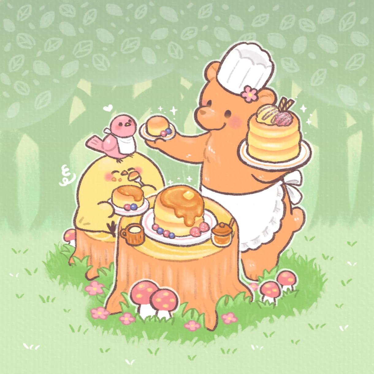 アイコン使用可！ゆるふわ可愛いイラスト描きます ★動物、人物、食べ物、どんなモノもゆるふわテイストに★ イメージ2