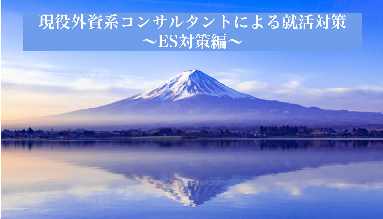 外資系コンサルタントES添削します 内定を目指す方を本気でサポートいたします。 イメージ1