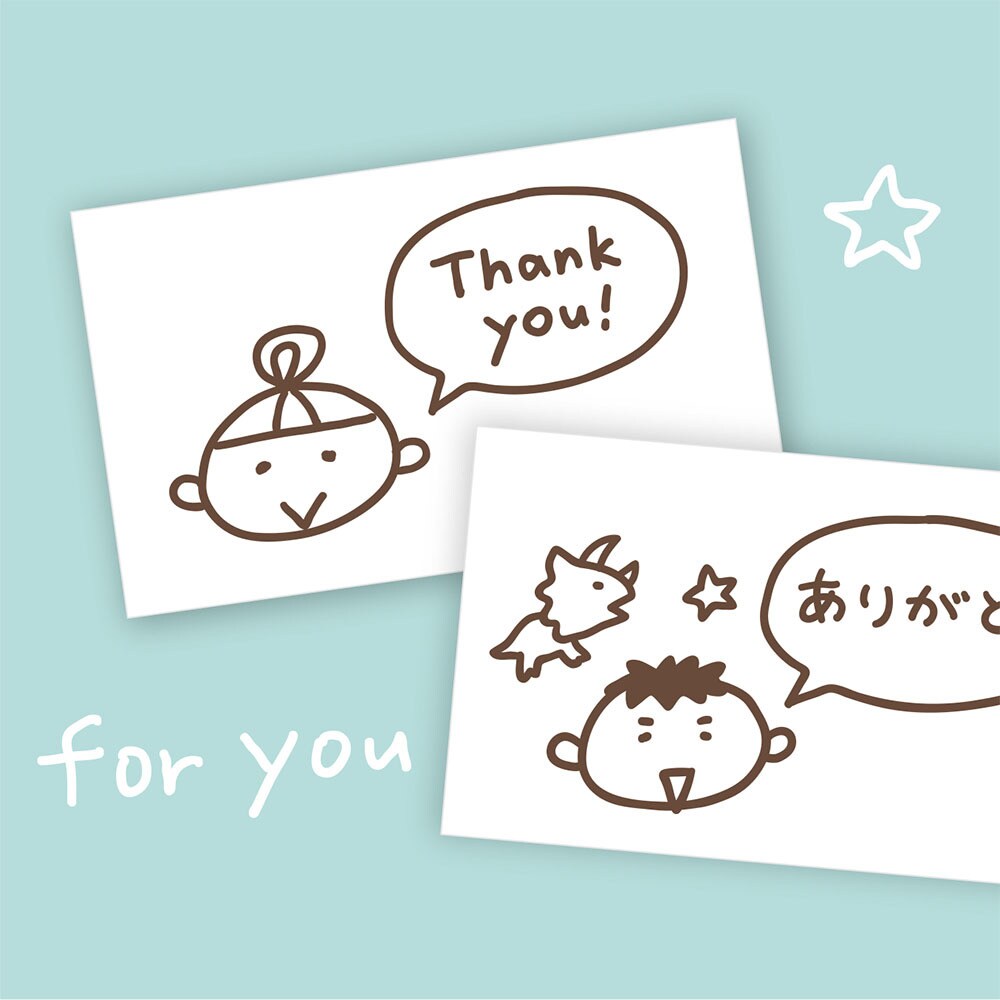 似顔絵入りサンクスカード作ります オリジナル似顔絵入りサンクスカード＆SNS用アイコン イメージ1