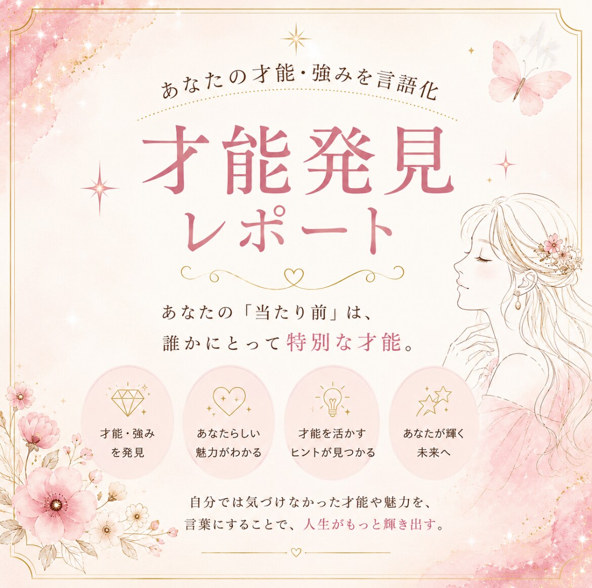 あなたの才能・強みを言語化します あなたの「当たり前」は、誰かにとって特別な才能。 イメージ1