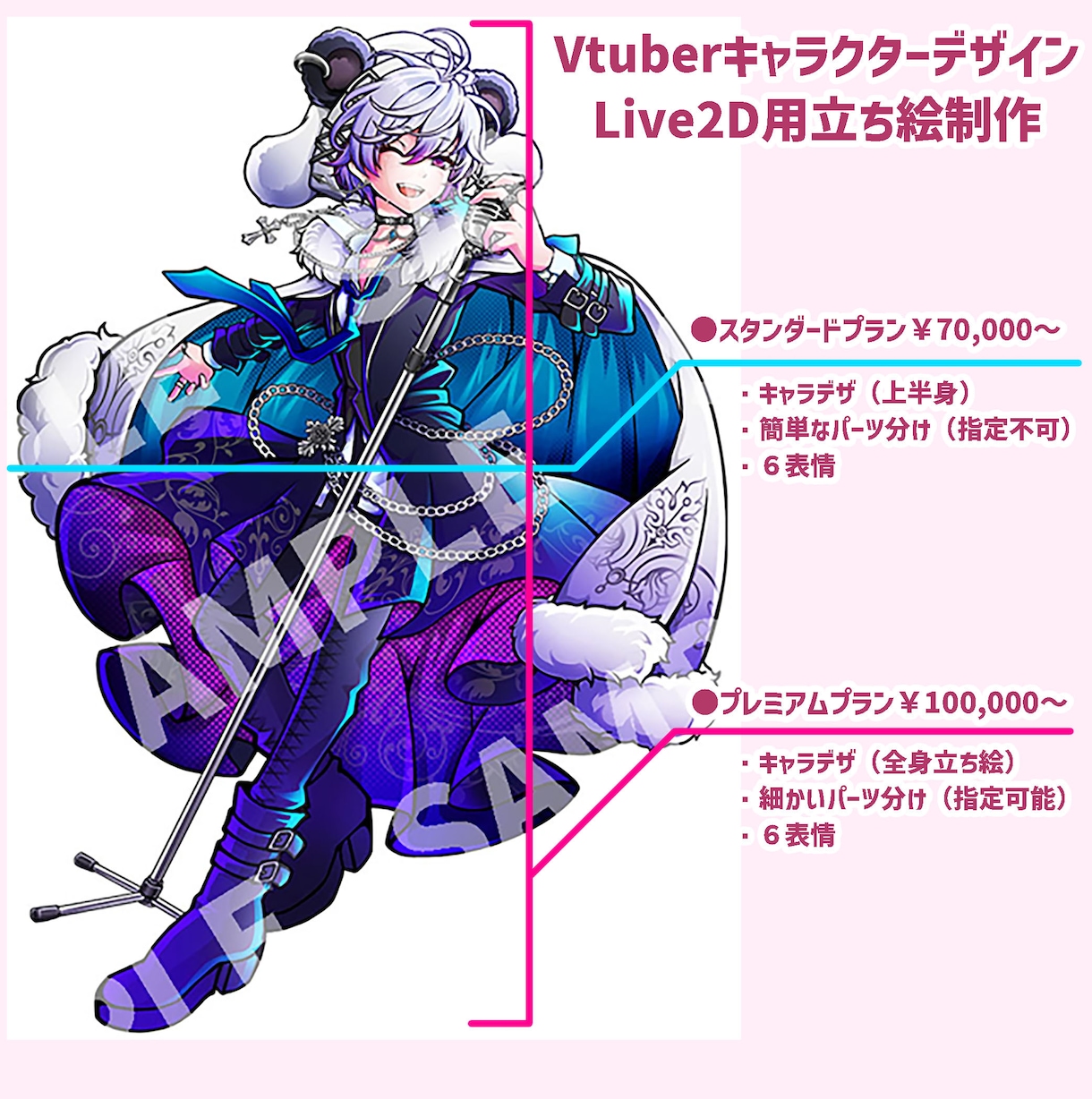 Vtuber用Live2Dパーツ分け制作 します 動かしやすい高品質Live2D用パーツ分けを制作します イメージ2