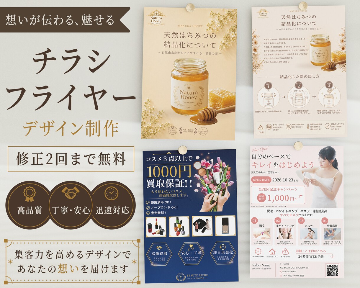 想いが伝わるチラシ・フライヤー制作致します 伝わるデザインで集客をサポートします イメージ1