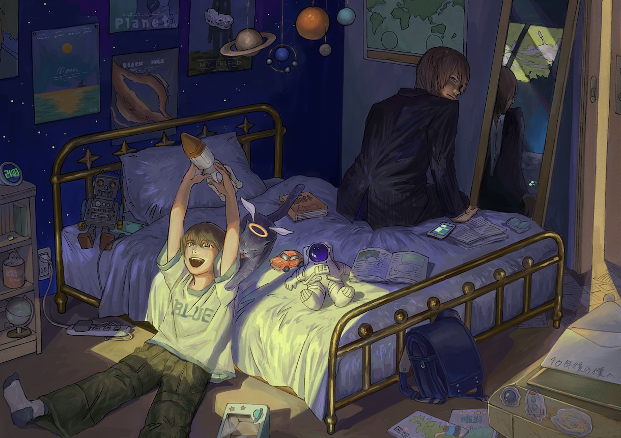 動画のサムネイル・ヘッダー・扉絵のイラスト描きます 世界観感じるオリジナルの一枚絵 イメージ6