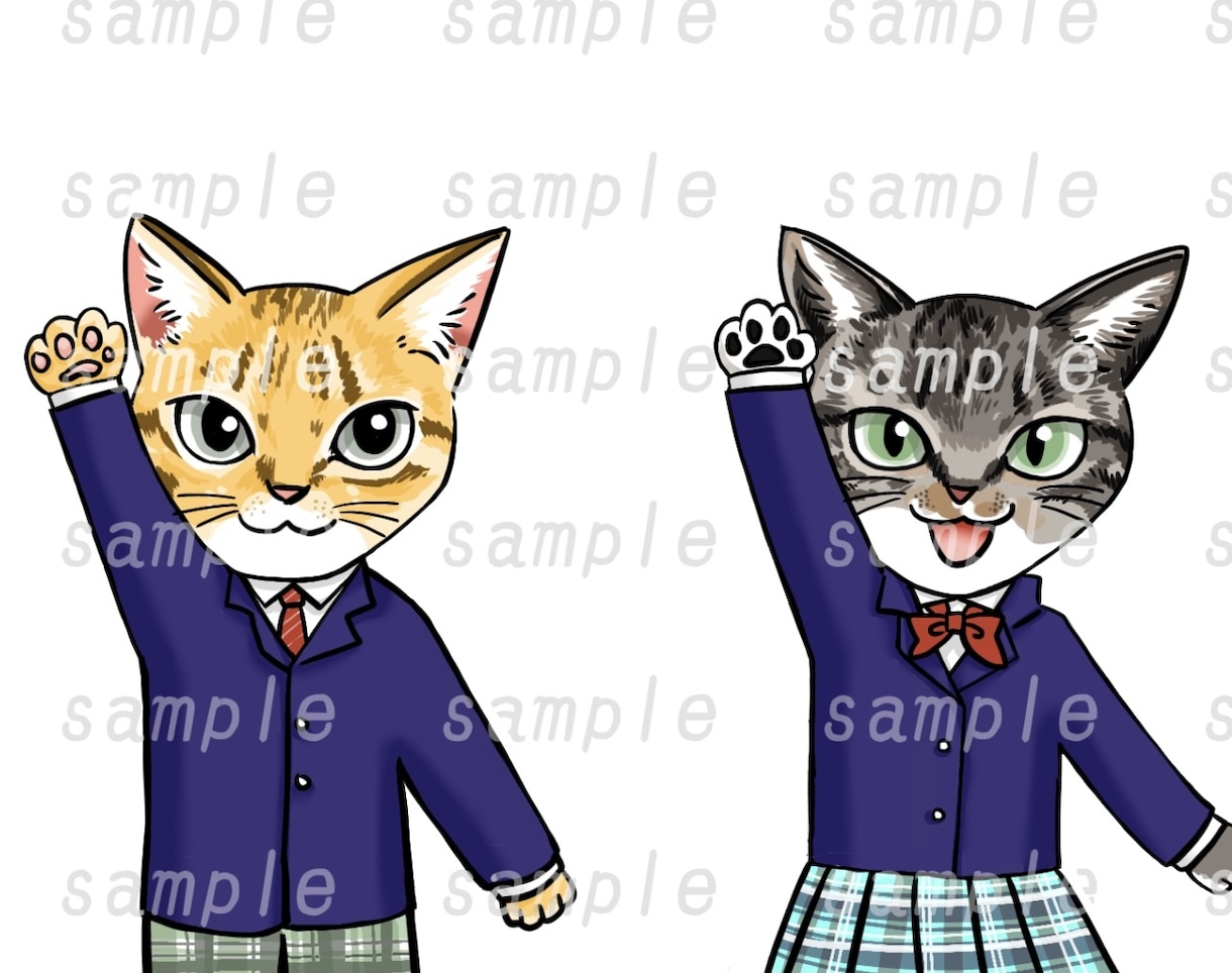 商用◎猫さんや動物と♪印象的なイラスト描きます ★アイコン／似顔絵／ビジネス／TwitterなどSNSに。 イメージ8