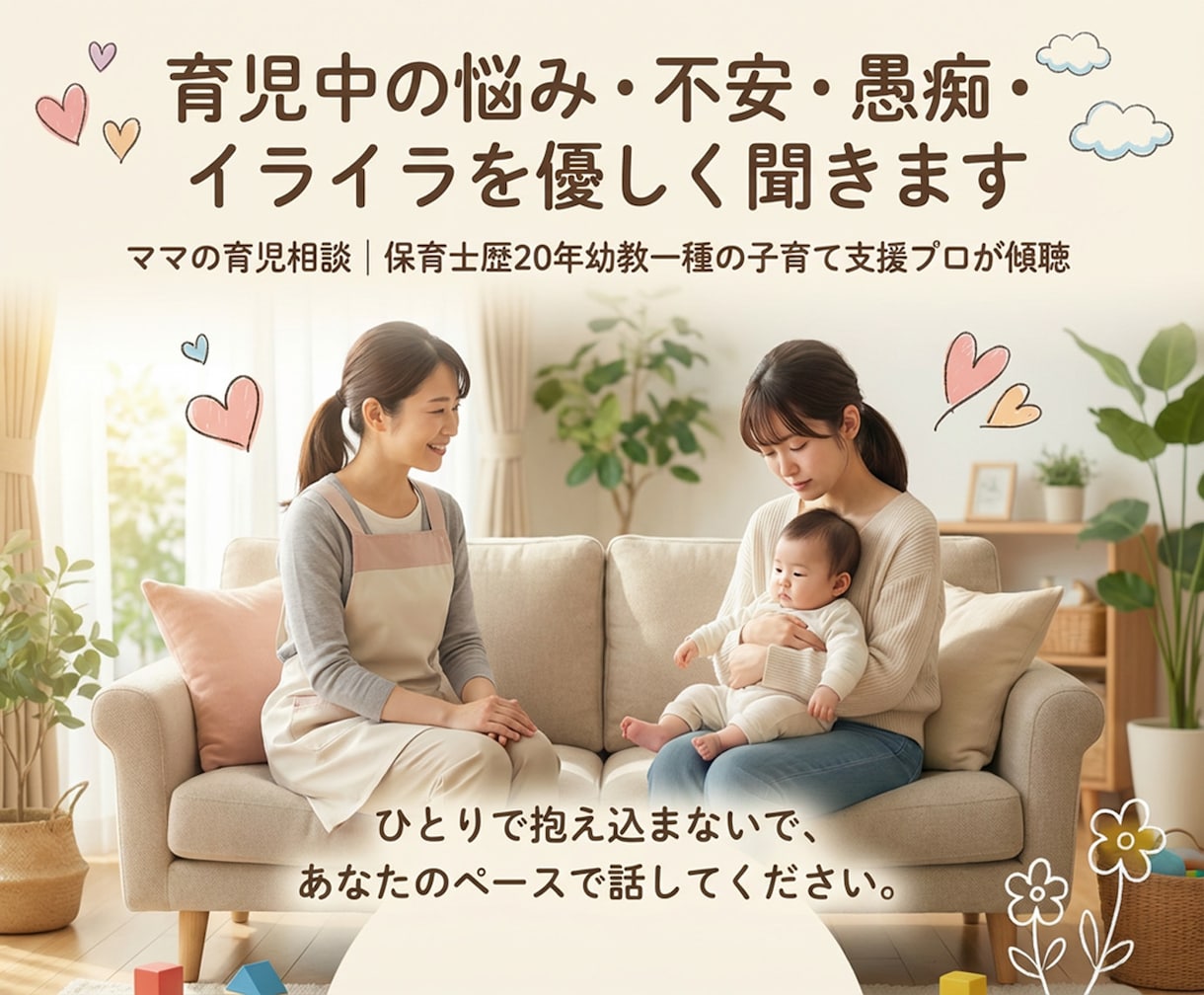 現役保育士が子育ての悩み・愚痴・モヤモヤを聴きます 保育士歴20年・幼稚園教諭一種｜子育て支援のプロが優しく癒す イメージ1