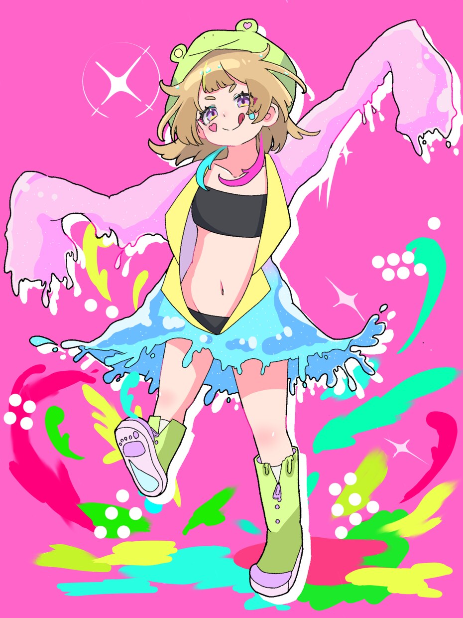 可愛いポップでカラフルな女の子を描きます あなたの思う「可愛い」を作ります イメージ2