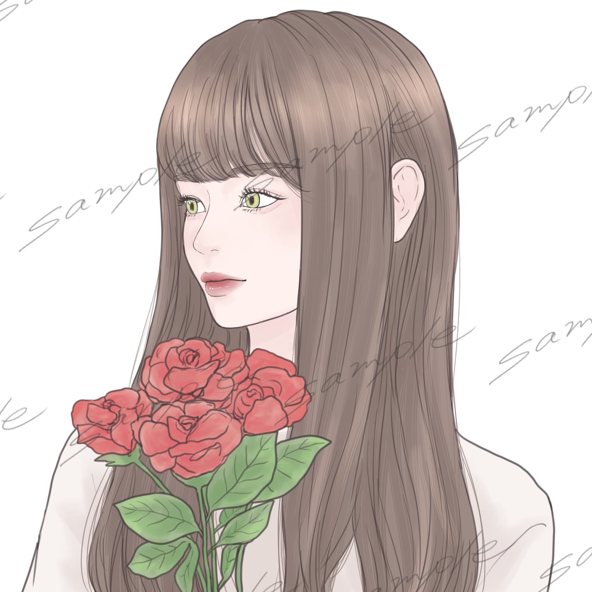 大人可愛い・透明感・綺麗め｜女性イラストを描きます アイコンをオシャレに彩る｜オリジナルイラストを届けます イメージ1