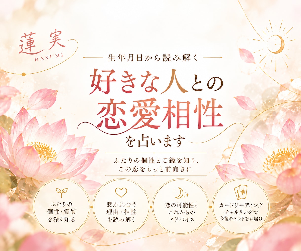 あの人と私は合う？生年月日で恋愛相性を鑑定します 恋を大切に育てるために。生年月日から二人の個性を紐解きます イメージ1