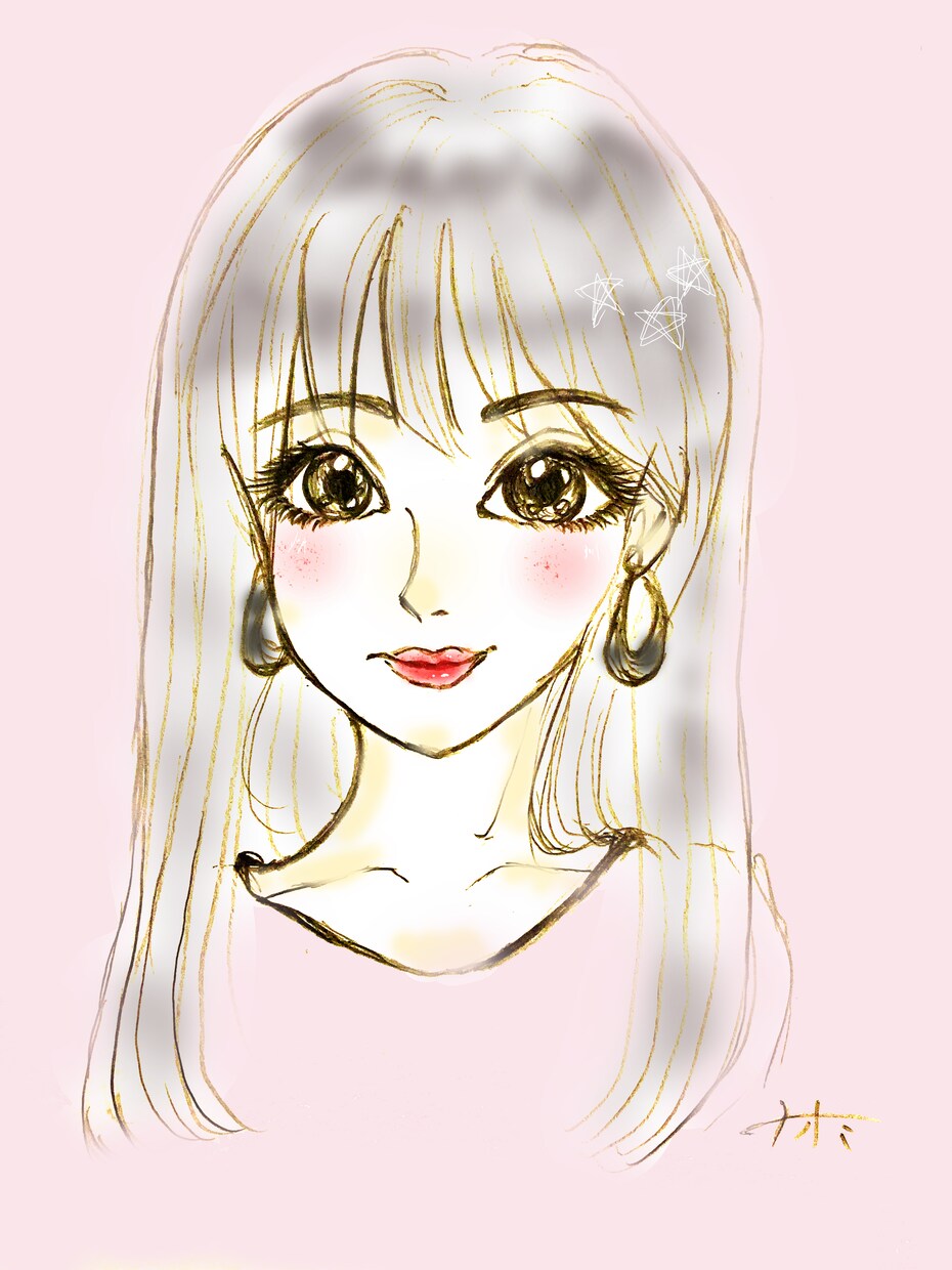 可愛いキラキラ似顔絵お描きします ぱっちり魅力的なキラキラ瞳の似顔絵仕上げます イメージ3