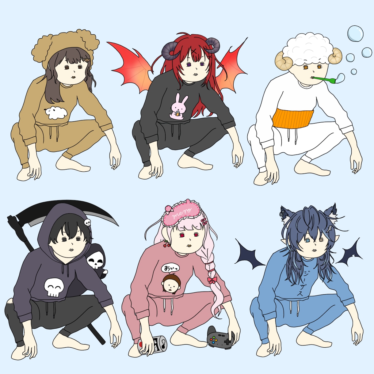 SNSのアイコンや配信等で使えるイラスト描きます 見れば見るほど癖になる表情！あなただけのやさぐれキャラ！ イメージ7
