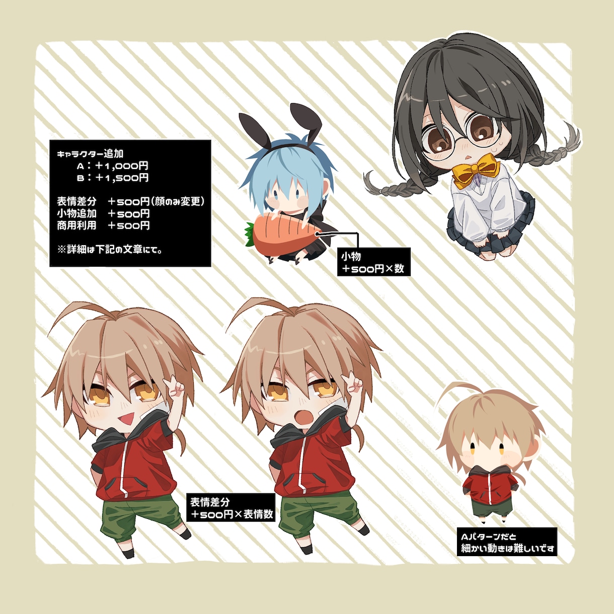 かわいいSD・ちびキャライラストを描きます あなたの大切なキャラを、かわいいちびキャラに！ イメージ3