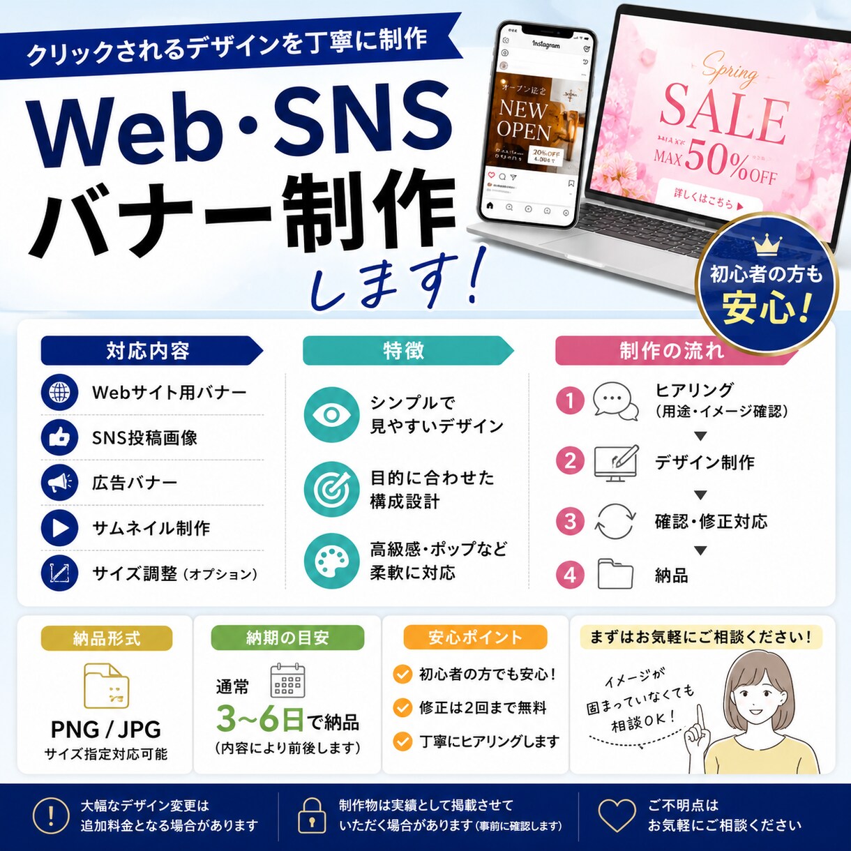 目を引くバナーデザイン制作します 目を引くデザインで、集客をサポート イメージ1