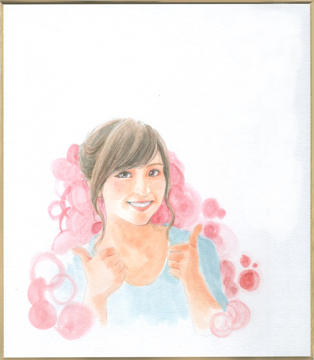 色紙に温かくてかわいい似顔絵をお描きします 寄せ書きに水彩画の似顔絵を添えて、思いのこもったプレゼントに イメージ4