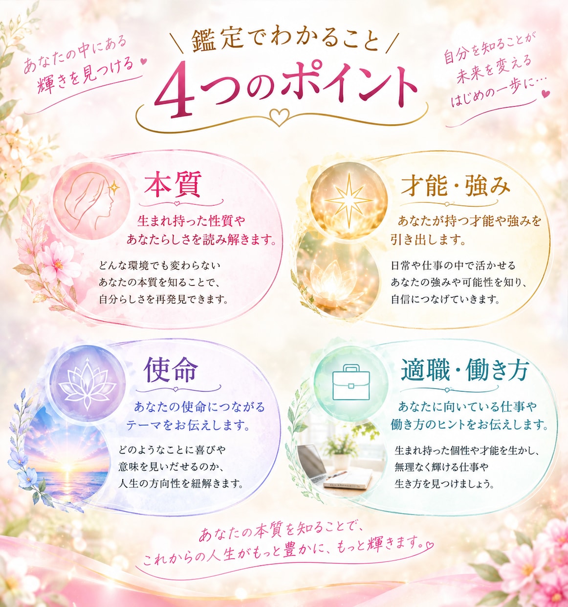 あなたの使命・才能・適職を鑑定します 対面で人気の使命鑑定をオンラインで気軽に体験！ イメージ2