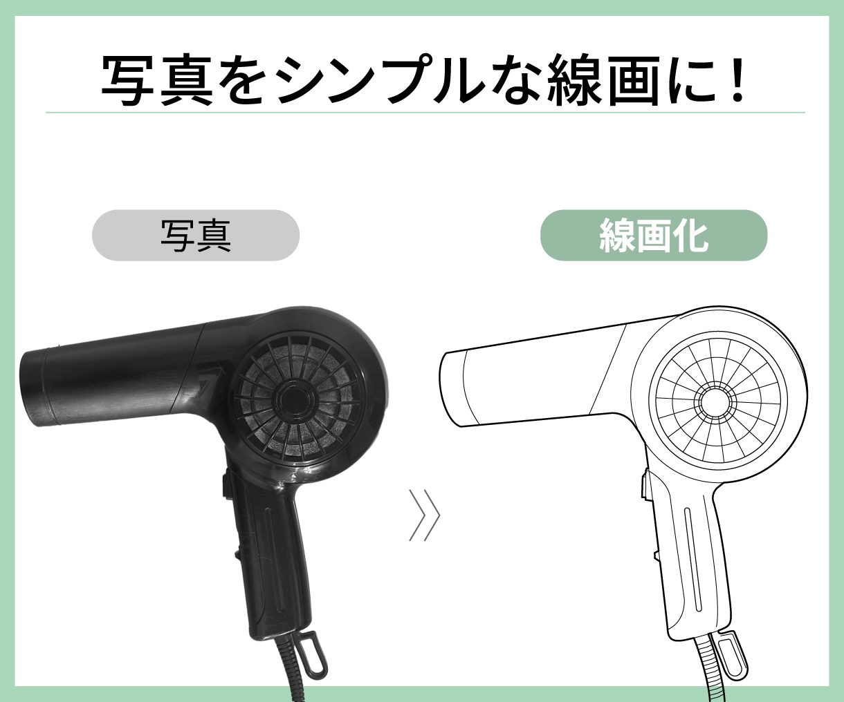 写真をシンプルな線画イラストにします 取扱説明書や商品資料に！編集可能なAIデータで納品 イメージ3