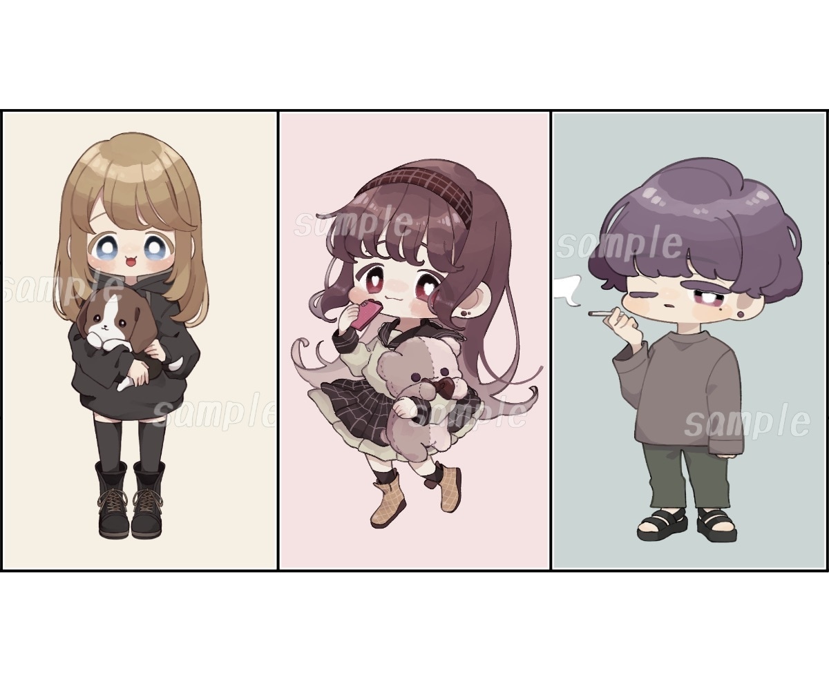 とても可愛いちびキャラ描きます ✩シンプルで可愛いデフォルメアイコン描きます✩ イメージ10