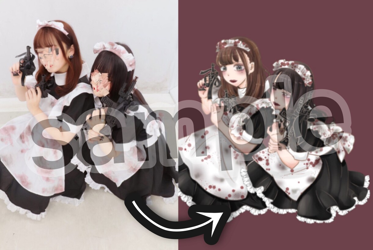 お写真から似顔絵風イラスト承ります SNSのアイコン・家族、恋人、友達へのプレゼントに♪ イメージ3