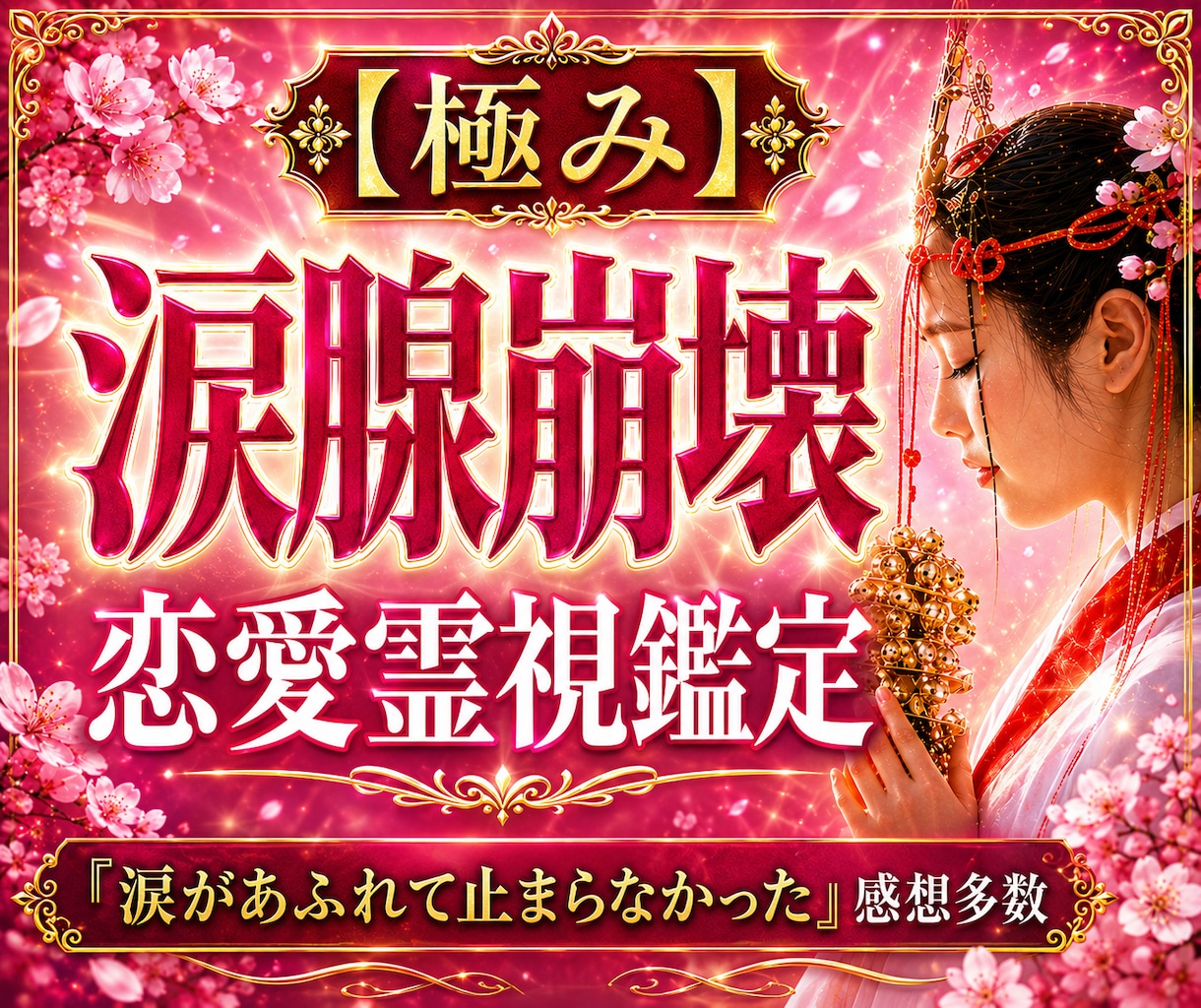 涙腺崩壊鑑定【極み】彼の本音を霊視で紐解きます 不倫・婚外恋愛・年の差…誰にも相談できない恋を成就へ導く霊視 イメージ1