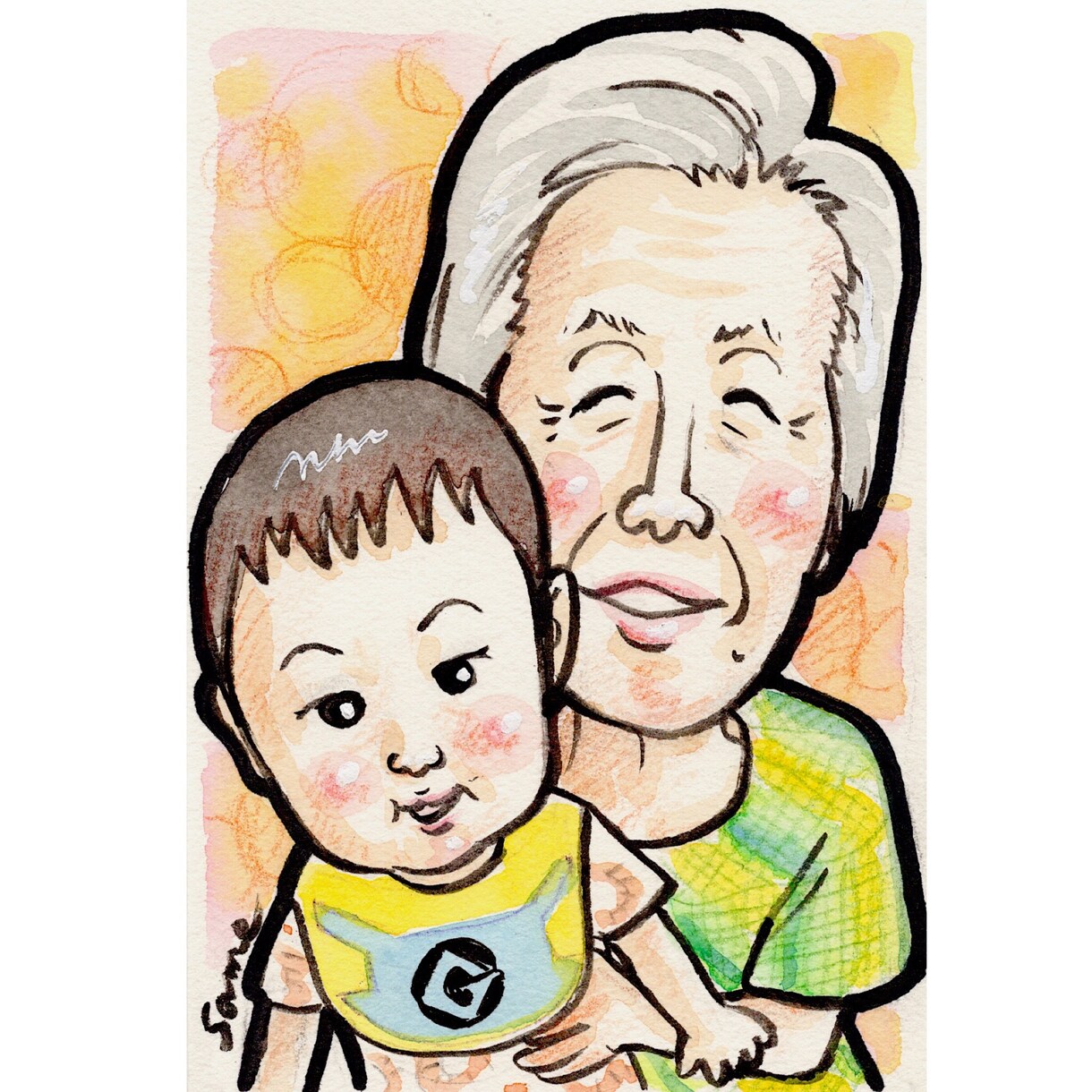 ハガキサイズの似顔絵お描きします お手頃な小さなサイズの似顔絵です。プレゼントに最適! イメージ5
