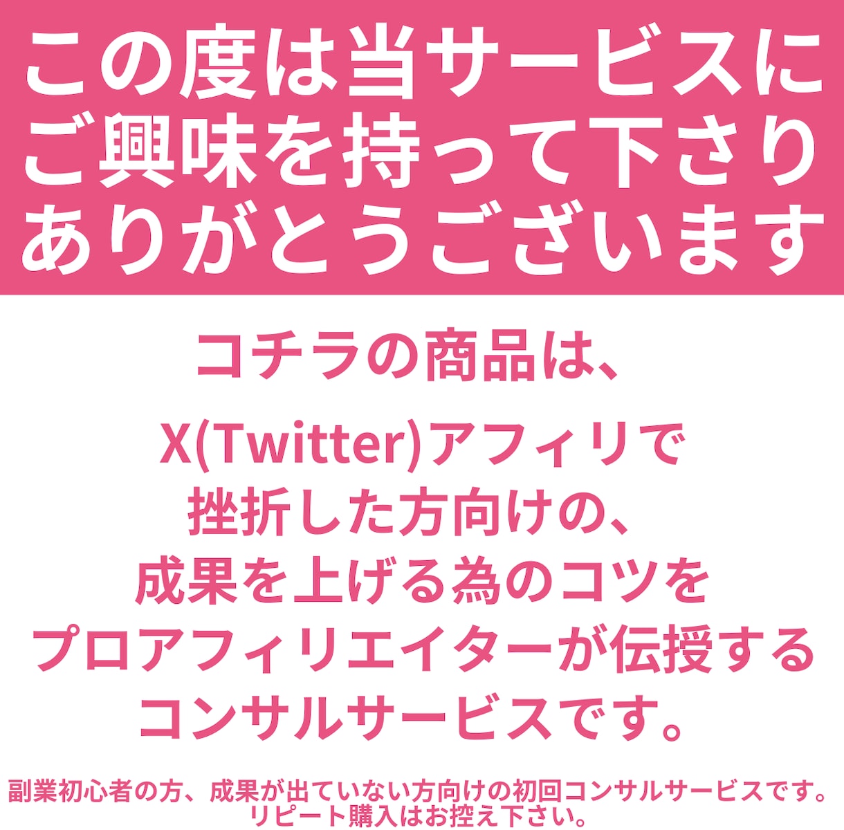 Xアフィリに挫折した人限定！リベンジコンサルします もう挫折したくない！どこがダメだったの？ハッキリ教えます！ イメージ2