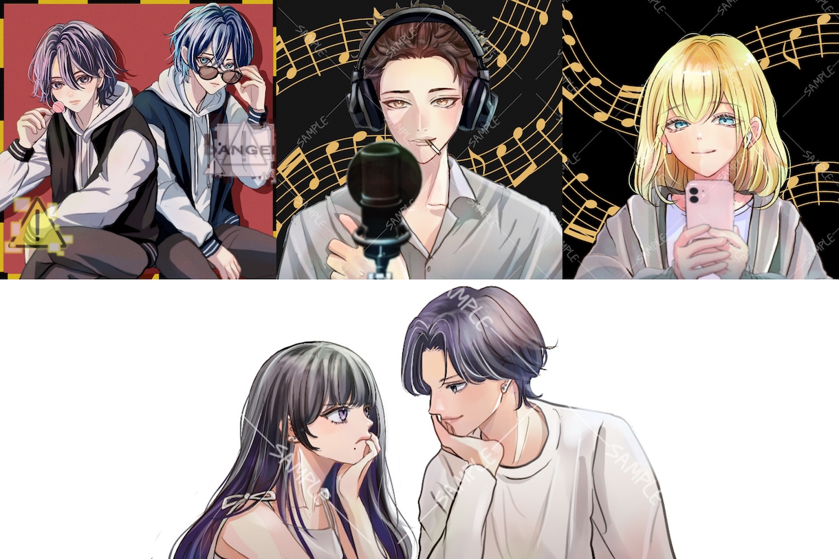 可愛くてかっこいい自然なペア画アイコン描きます SNS やプレゼントにも！似顔絵風もok イメージ10
