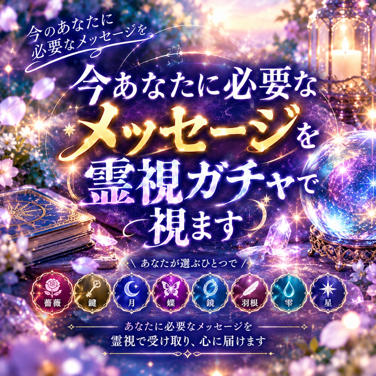 今あなたに必要なメッセージを霊視ガチャで視ます 今のあなたに届くメッセージを、そっと引き出します。 イメージ1