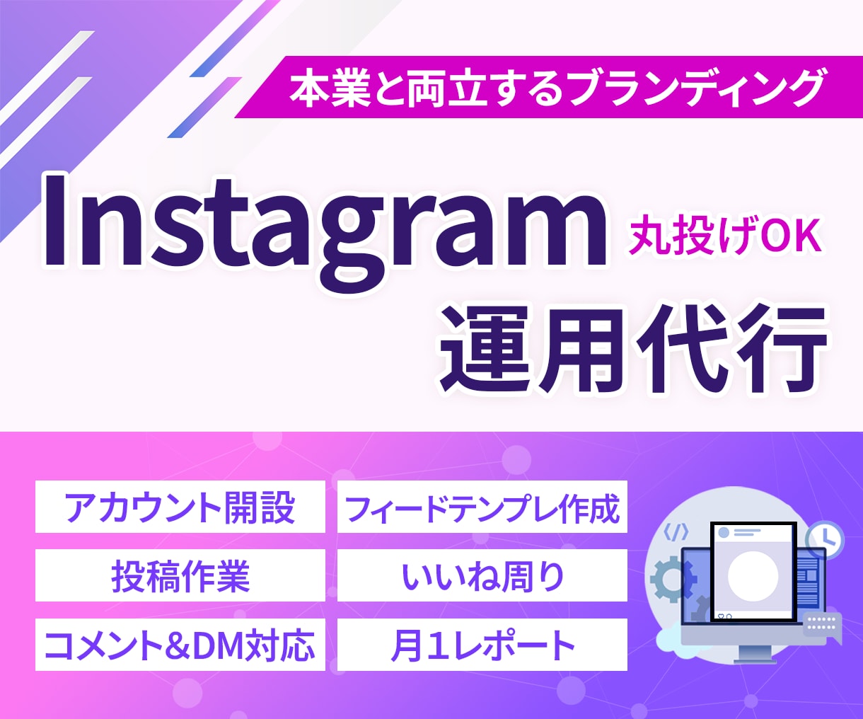 Instagram本気で１ヶ月運用代行します 本業に集中しながらブランドが育つ運用サポート イメージ1