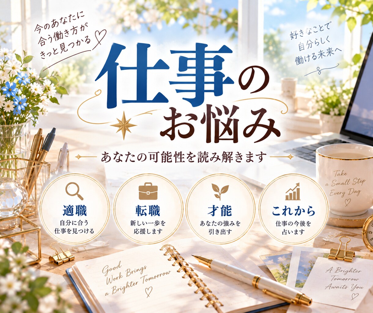 仕事総合鑑定｜適職・転機・才能を深く読み解きます 今の仕事の悩みから未来の可能性まで、本質から丁寧に鑑定します イメージ1