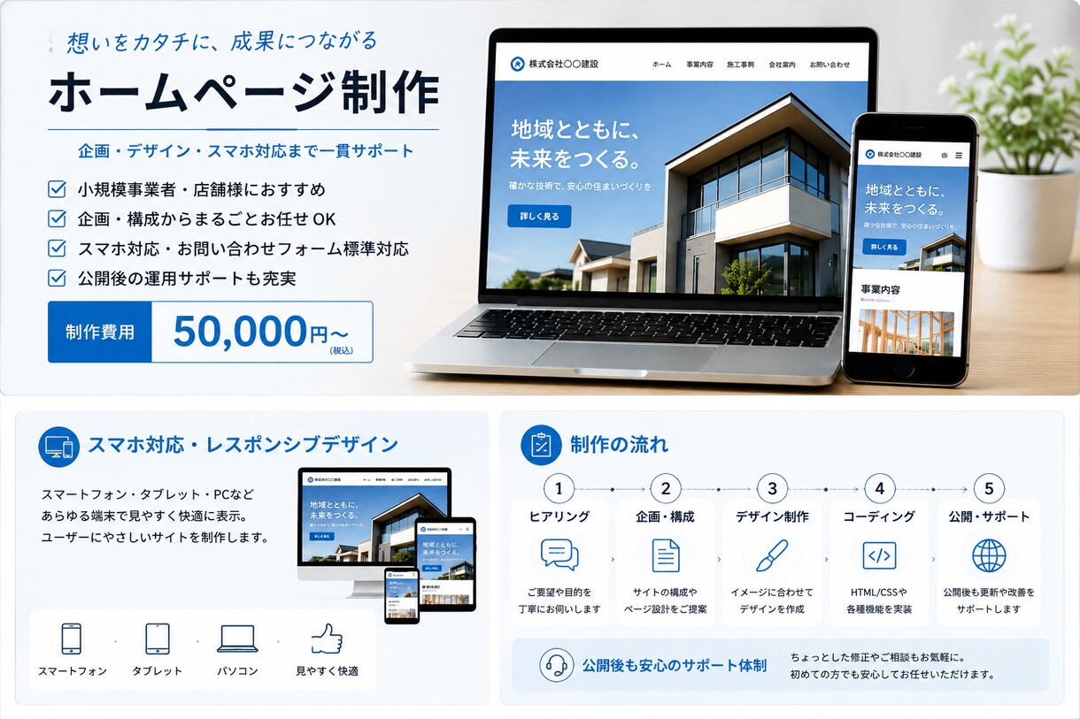 見やすく使いやすいホームページを制作します [英語対応可]構成・デザイン・スマホ対応まで一貫して対応 イメージ2