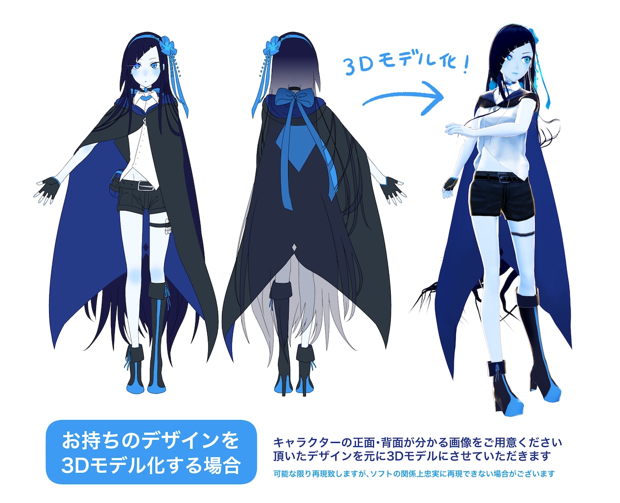 オリジナルキャラクターの3Dモデル制作致します デザイン持ち込み/キャラデザ制作どちらも大歓迎です イメージ5
