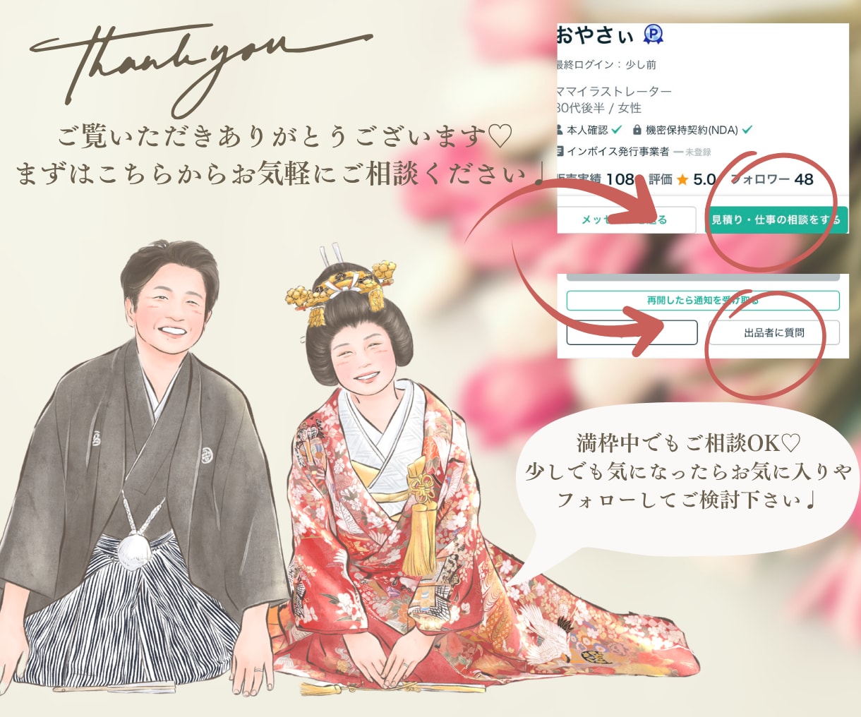 おしゃれで温かい似顔絵結婚証明書、お描きします ゲストとつくる、インテリアにもピッタリな似顔絵結婚証明書♩ イメージ10