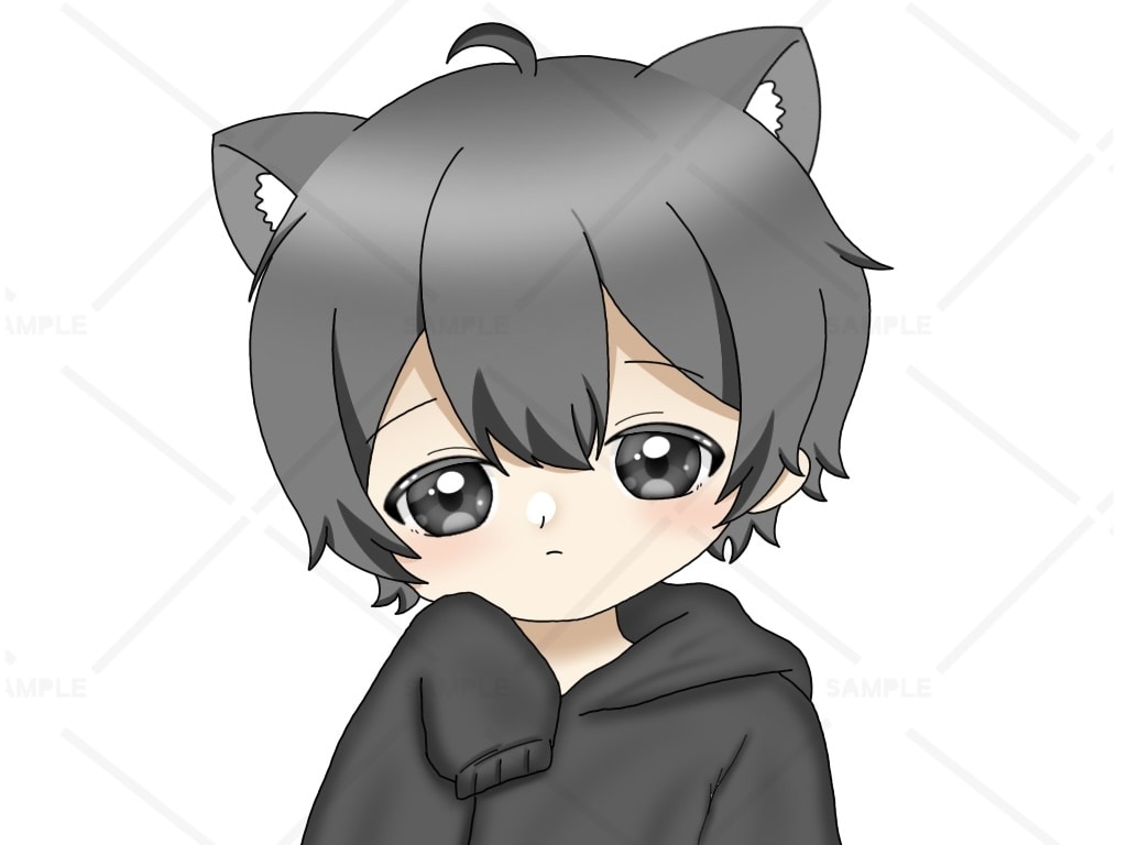 最短即日納品！萌え袖パーカー量産イラスト描きます SNS等のアイコンなどの使用可！ イメージ1
