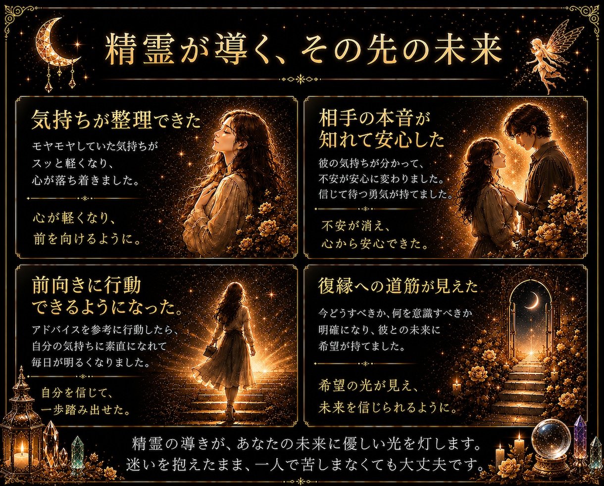 精霊との共鳴、復縁への道筋を読み解きます 精霊白魔術を通じて、忘れられないあの人との復縁成就へ導きます イメージ6