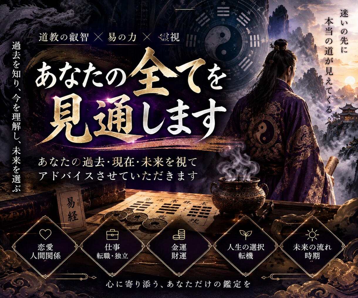 あなたの全てを見通します あなたの過去・現在・未来を視てアドバイスさせていただきます イメージ1