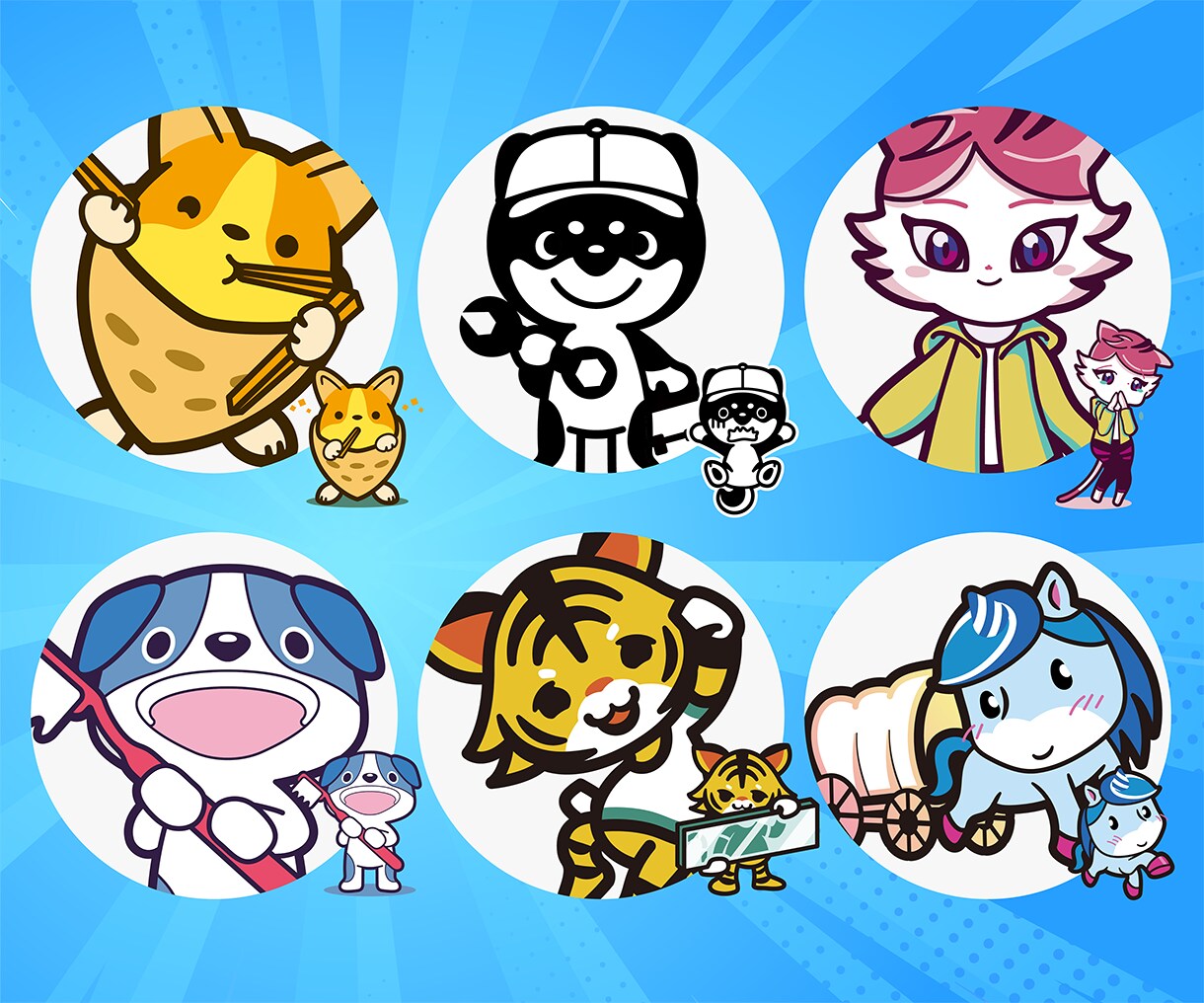 企業・商品むけのオリジナルマスコットキャラ描きます 広報・SNS・印刷物にも使いやすい表情豊かな正面キャラ イメージ4