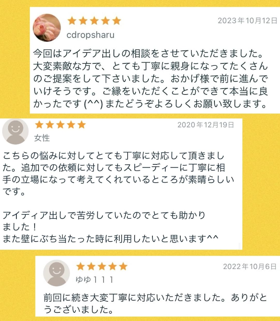 あなたの代わりに、いくらでもアイディアを出します 新しい企画・アイディア・相談・アドバイス・客観的な意見など イメージ2