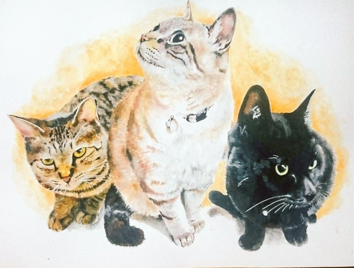 A４サイズに大切な小さな家族の似顔絵お描き致します 手描きで丁寧に世界で一枚だけの絵をお届けします。 イメージ2
