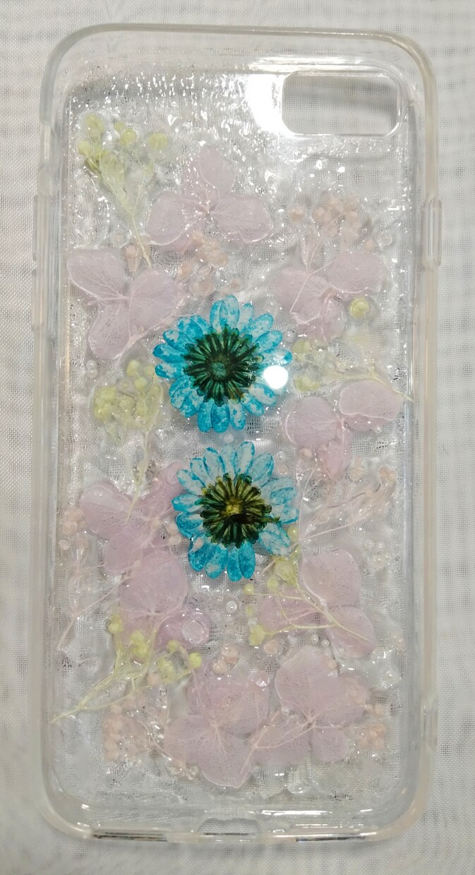 スマホケース　押し花　１点もの承ります スマホケース　押し花・ドライフラワー　ハンドメイド イメージ2