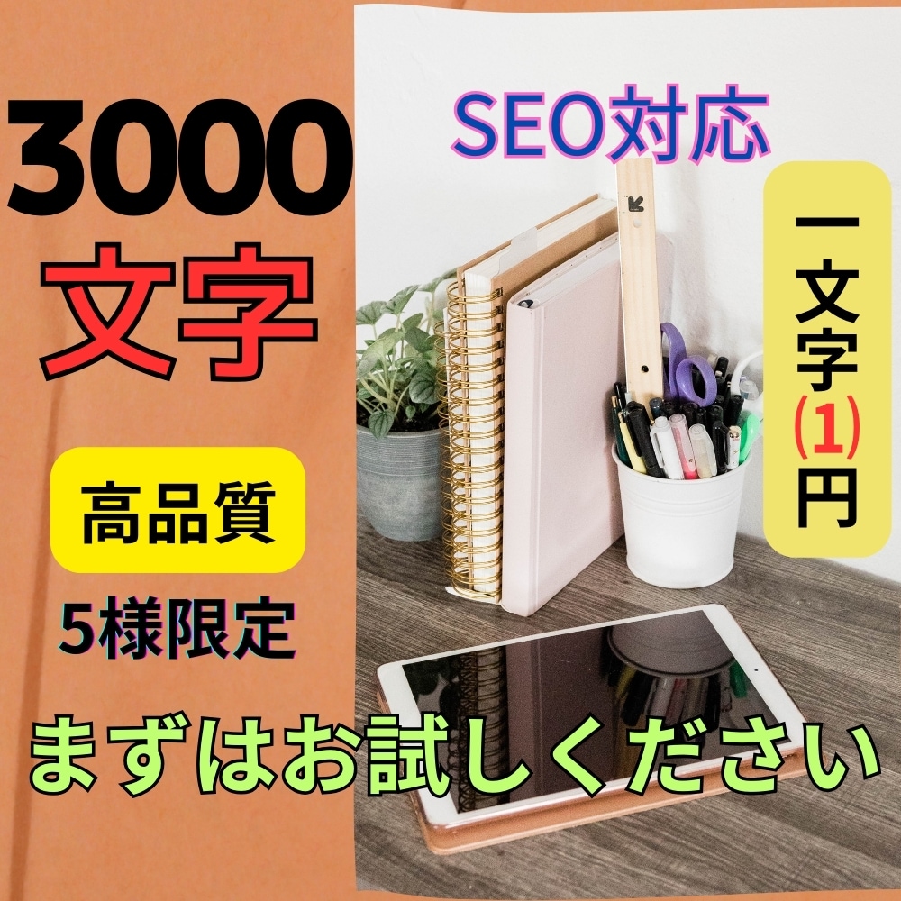 ３０００文字１文字１円×１０記事！SEO対応します 低単価で大量のブログ記事が必要な方必見！！ イメージ1