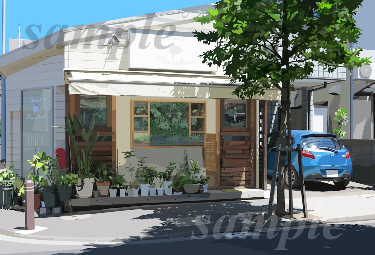 お店の写真を基にアニメ風のイラストにします 写真を基に作成したイラストでお店の宣伝をします！ イメージ2