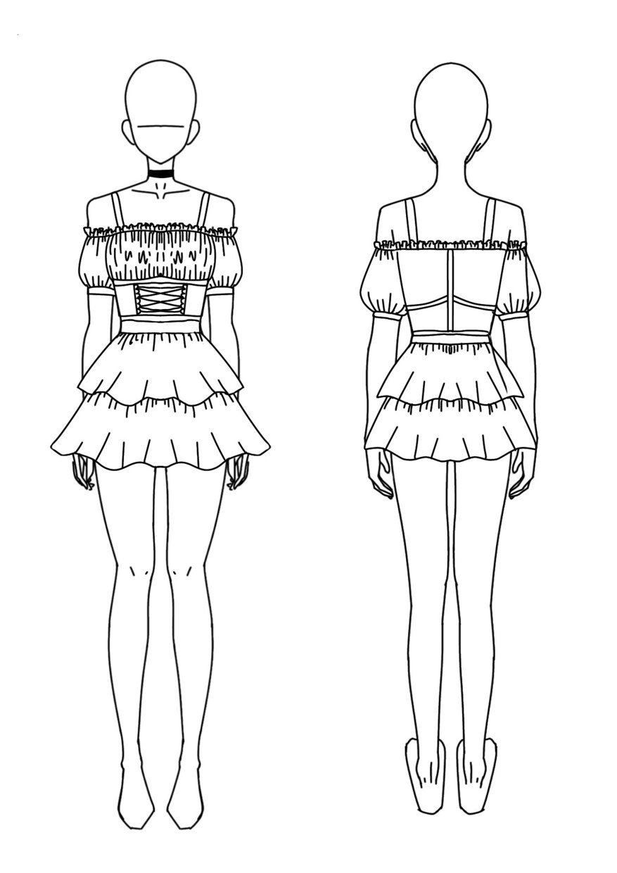 オリジナル衣装のデザインを考えます アイドル、コンカフェなどオリジナル衣装のデザインをします。 イメージ2