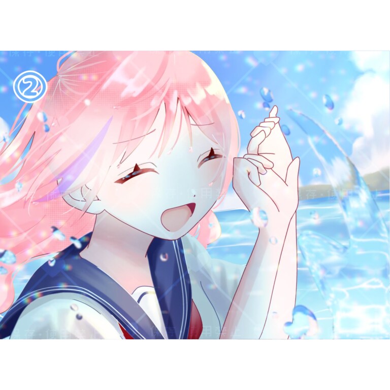 夏にぴったり！海辺で水遊びをする量産描きます お友達やオリキャラ同士のペア画にもぴったりです♡ イメージ3
