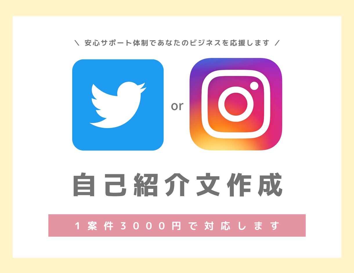 ツイッター・インスタグラムの自己紹介文を作成します 【SNS運用】魅力的なプロフィール文を作成・添削します イメージ1